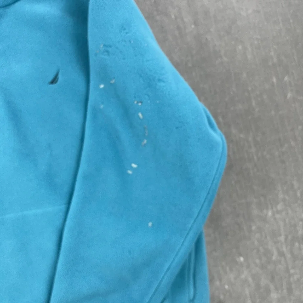 Nautica Mens XL‎ Turquoise Blue Fleece Quarter-Zip Pullover